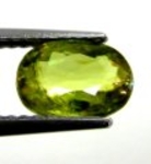 Bra Pris Mycket Vacker Neon Gulgrön Sphene (Titianit) 1,41 carat Oval Slipad Mycket Fin Kvalitet & Lyster från Madagaskar Köp Nu!