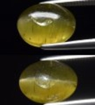Bra Pris Mycket Fin Intressant Gul Grön Apatit Kattöga 4,00 carat Oval Cabochon Slipning från Afrika Köp Nu!