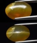 Bra Pris Mycket Fin Intressant Gul Grön Apatit Kattöga 8,55 carat Oval Cabochon Slipning från Afrika Köp Nu!