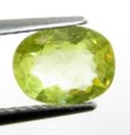 Bra Pris Mycket Vacker Neon Gulgrön Sphene (Titianit) 0,94 carat Oval Slipad Mycket Fin Kvalitet & Lyster från Madagaskar Köp Nu!