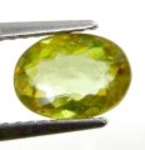 Bra Pris Mycket Vacker Neon Gulgrön Sphene (Titianit) 1,26 carat Oval Slipad Mycket Fin Kvalitet & Lyster från Madagaskar Köp Nu!
