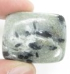 Bra Pris Mycket Fin Intressant Mörk Turmalin i Kvarts 76,11 carat Kudd Cabochon Slipning Bra Kvalitet & Form från Brasilien Köp Nu!