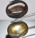 Bra Pris Behandlad Unik Svart Grön Stjärn Safir 6,50 carat Oval Cabochon 6-strålig Stjärna från Thailand Köp Nu!