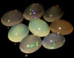 Bra Pris Parti 8 st Topp Lyster Etiopisk Opal 8,95 carat Oval Cabochon Slipning Transparant Mycket Fin Kvalitet Köp Nu!