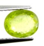 Bra Pris Mycket Vacker Neon Gulgrön Sphene (Titianit) 1,52 carat Oval Slipad Mycket Fin Kvalitet & Lyster från Madagaskar Köp Nu!
