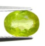 Bra Pris Mycket Vacker Neon Gulgrön Sphene (Titianit) 1,33 carat Oval Slipad Mycket Fin Kvalitet & Lyster från Madagaskar Köp Nu!