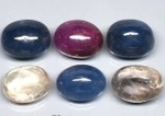 Bra Pris Obehandlade Parti 6 st Certifierad 1 st Rubin & Safir 21,30 carat Oval Cabochon Slipning Fin Lyster & Kvalitet från Tanzania Köp Nu!