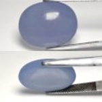 Bra Pris Mycket Fin Kvalitet Afrikansk Lavender Blå Kalcedon 17,10 carat Oval Cabochon Slipning Suverän Färg & Lyster Köp Nu!