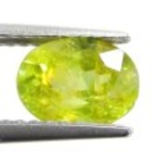 Bra Pris Mycket Vacker Neon Gulgrön Sphene (Titianit) 1,50 carat Oval Slipad Mycket Fin Kvalitet & Lyster från Madagaskar Köp Nu!